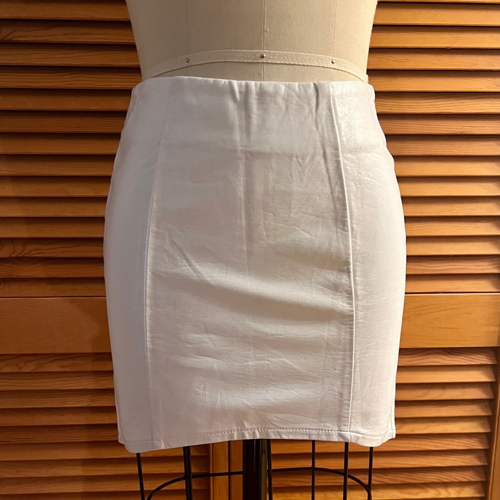 Sabo Skirt White Leather Mini Skirt